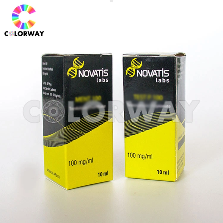 Free Design Gold Silver Hot Foil Embossing UV Steroids 2ml 5ml 30ml 50ml 10ml Hologram Pharmaceutical Medicine Drug Injection Oral Tub Vial bottle Label and Box