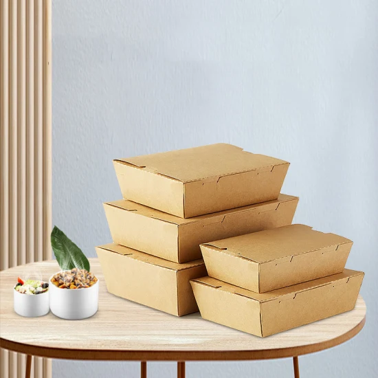 Boîte d'emballage de desserts jetables, taille personnalisée, boîte en papier Kraft avec fenêtre, emballage alimentaire à emporter